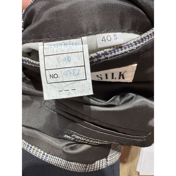 Versini 100% Silk Sports Coat Blazer Jacket – Men’s 40 Short – Glen Plaid Check - Picture 12 of 12